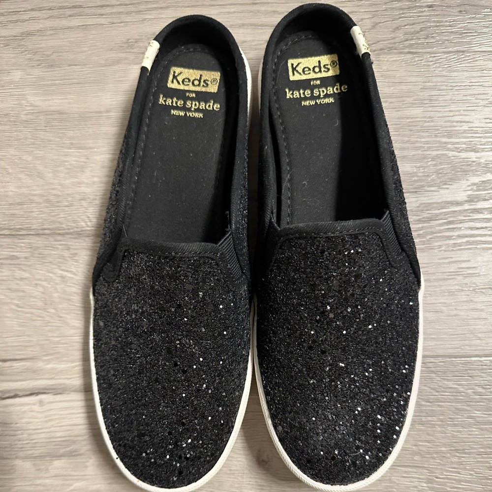 Kate Spade x Keds Sparkly Black Mules